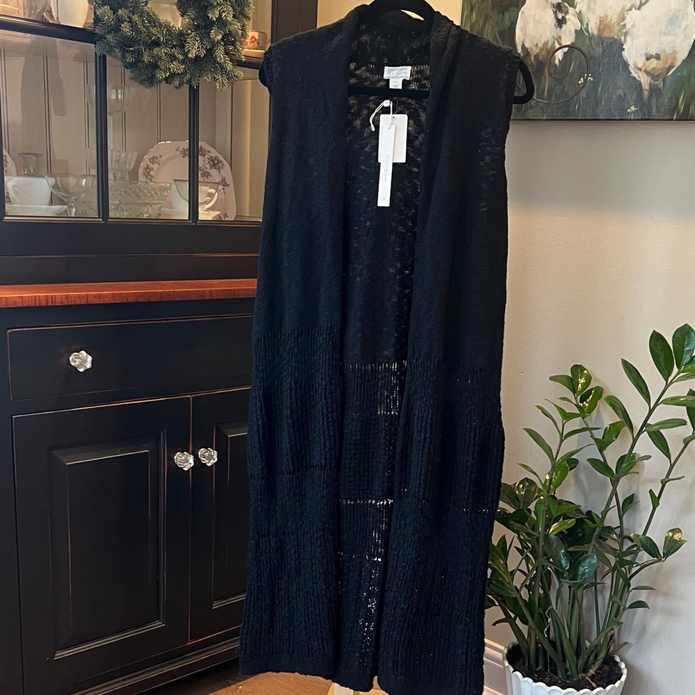 New Long Black Knit vest from Nordstrom
